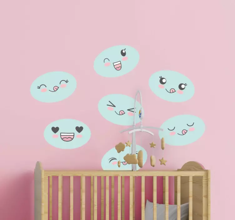 Cute Expression Faces kid's sticker - TenStickers
