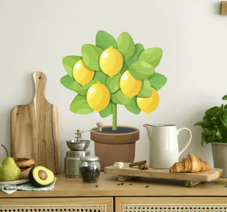 Cute lemon tree wall sticker - TenStickers
