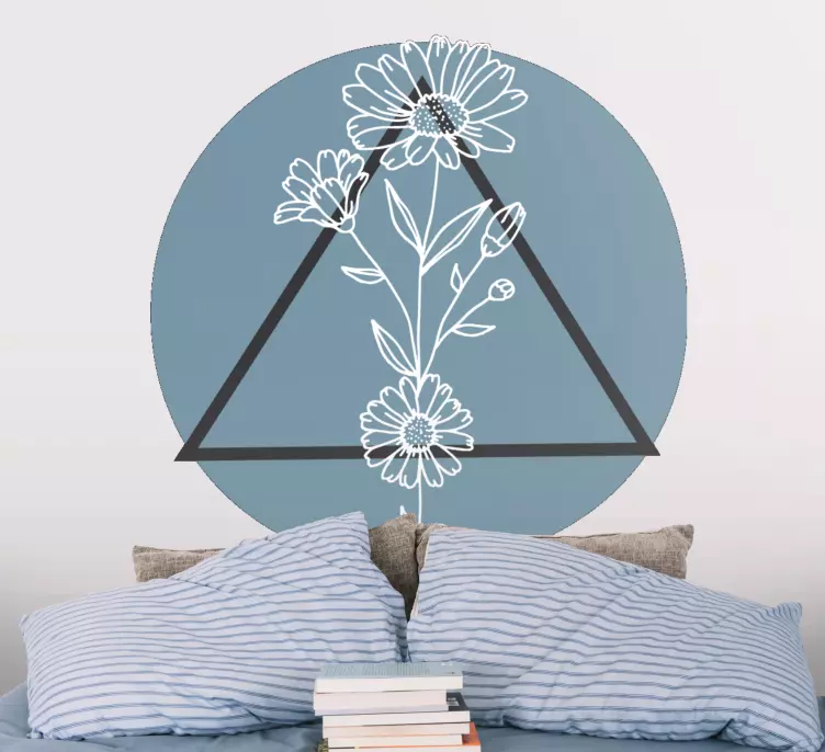 Cute minimalist flowers with triangle decal - TenStickers