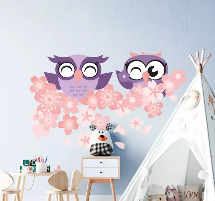 Cute Owl Friends kid's sticker - TenStickers