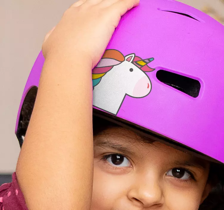 Cute unicorn for helmet bike sticker - TenStickers