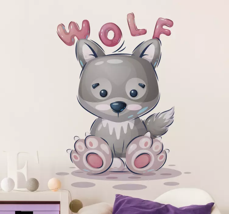 Cute Wolf  wild animal decal - TenStickers
