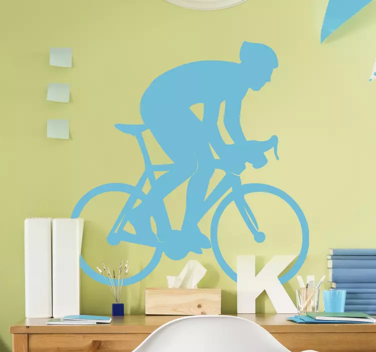 Cyclist person on bike cycling decal - TenStickers