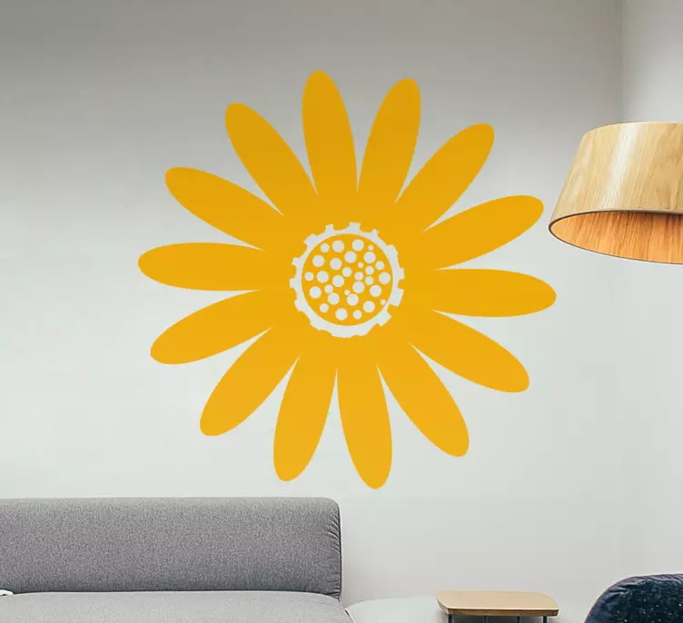 Daisy flower silhouette wall sticker - TenStickers