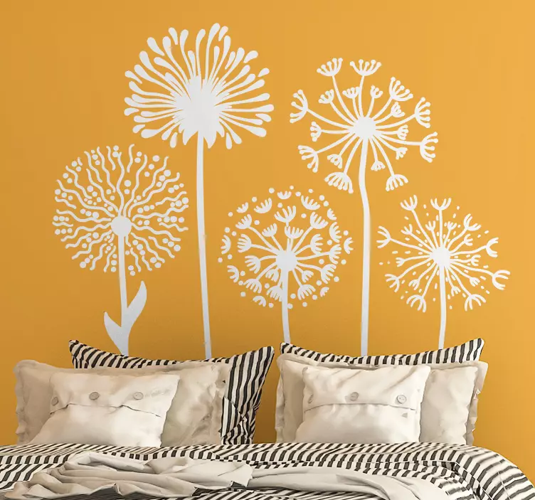 Decoration wall sticker dandelion flower silhouette set - TenStickers