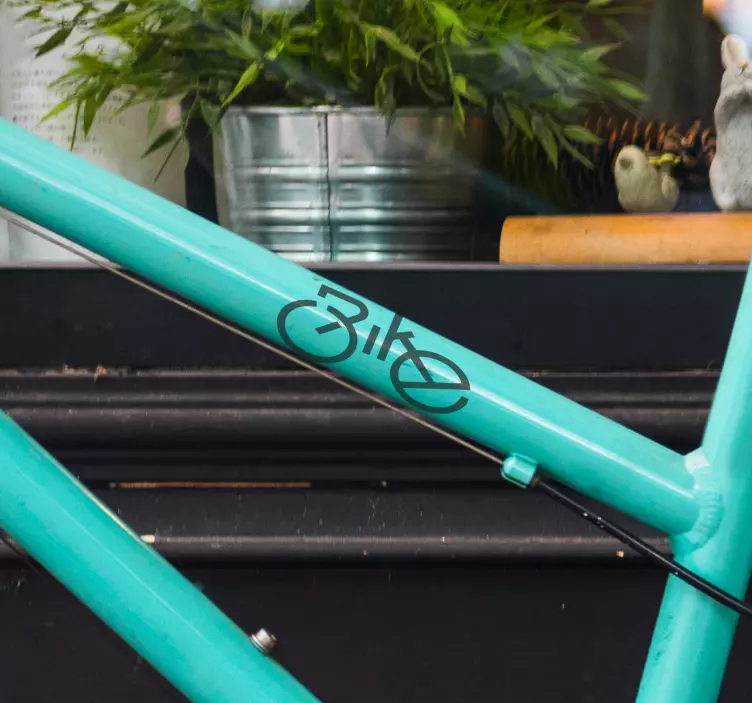 Decorative bike text bike sticker - TenStickers