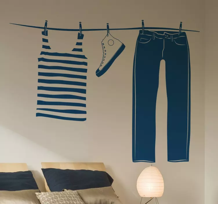 Decorative Clothes Line Sticker - TenStickers