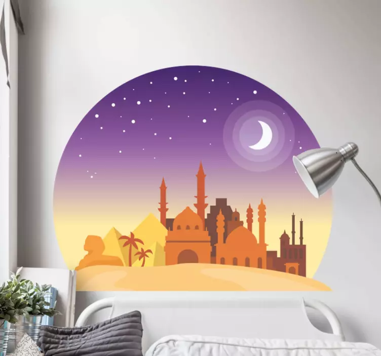 Desert Nightscape oriental wall sticker - TenStickers