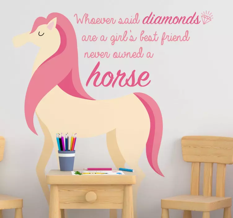 Diamonds Horses popular saying wall decal - TenStickers