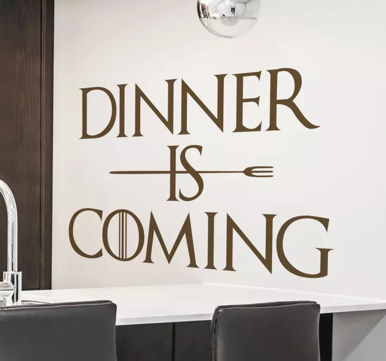Dinner Is Coming Kitchen Wall Sticker - TenStickers