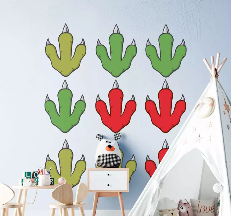 Dinosaur footprint dinosaur wall sticker - TenStickers
