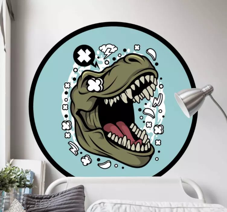 Dinosaur wall sticker vivid dinosaur head - TenStickers