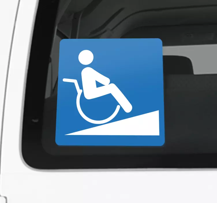 Wheelchair Ramp Sign Sticker - TenStickers