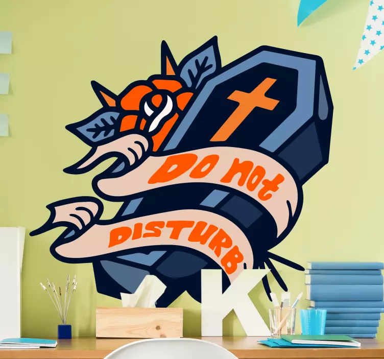 Do not disturb coffin halloween sticker - TenStickers