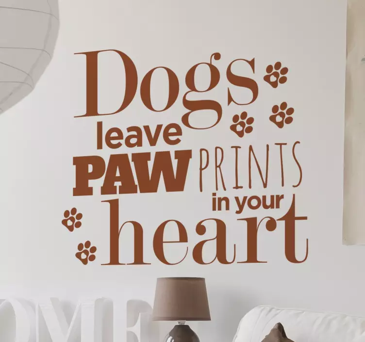 Dog Paw Print Text Sticker - TenStickers