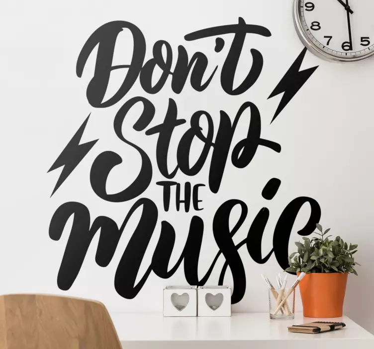 don't stop the music rock decal - TenStickers