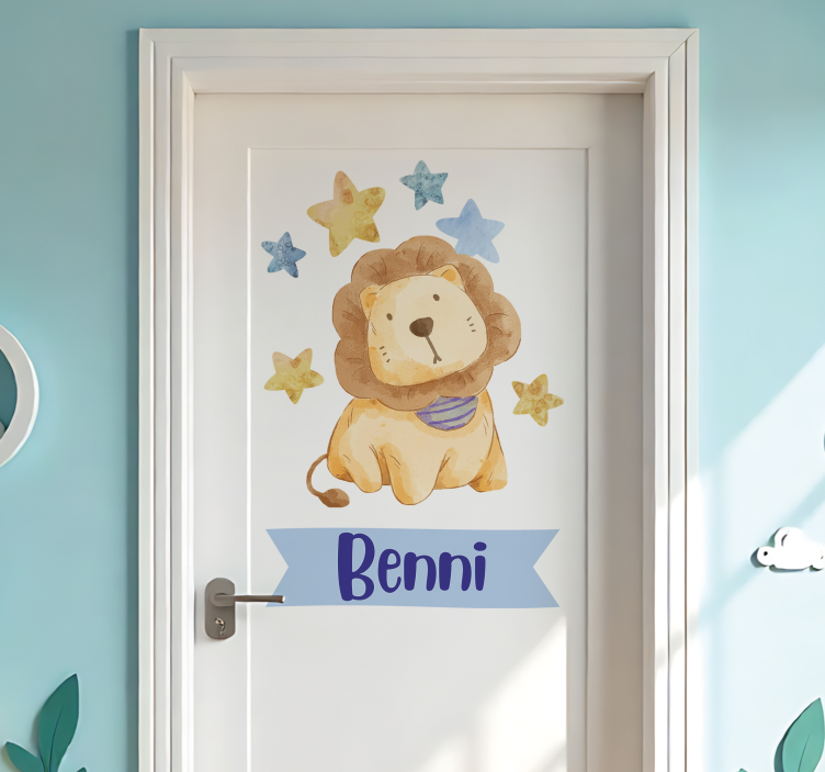 Door sticker lion for children's room - TenStickers