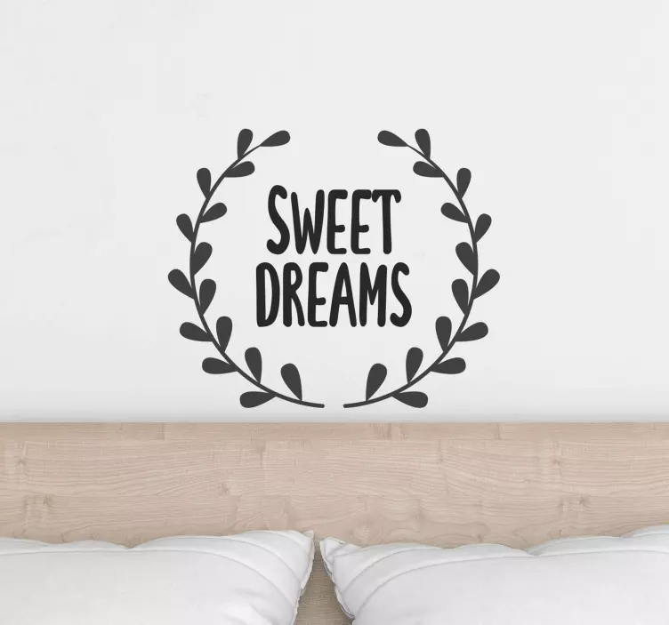 Dreamy delights quote headboard wall sticker - TenStickers