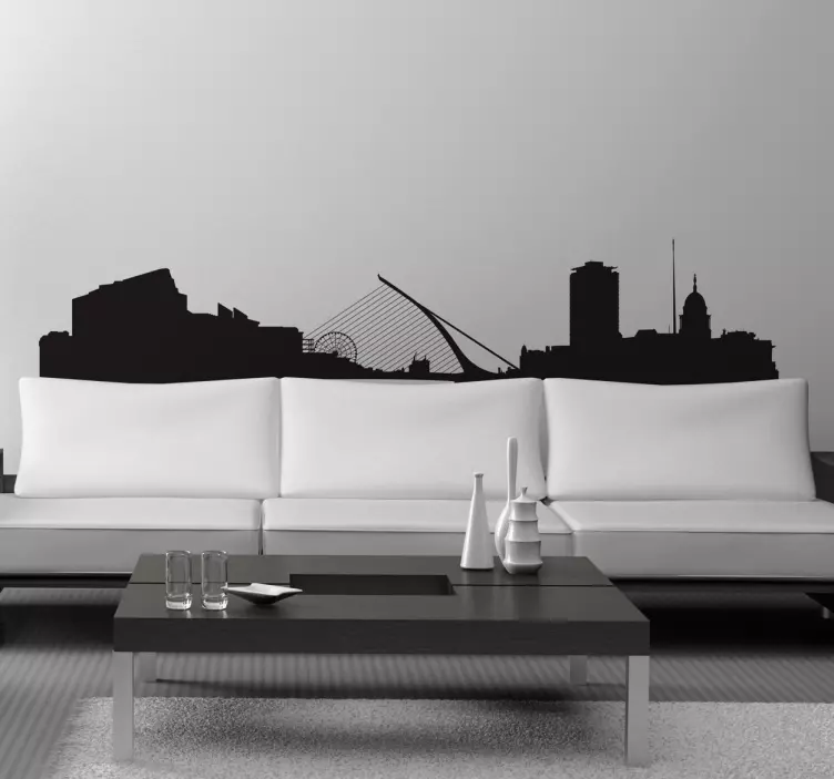Dublin skyline wall sticker - TenStickers