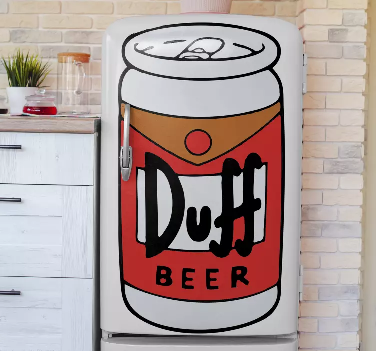 Duff beer can full fridge sticker - TenStickers