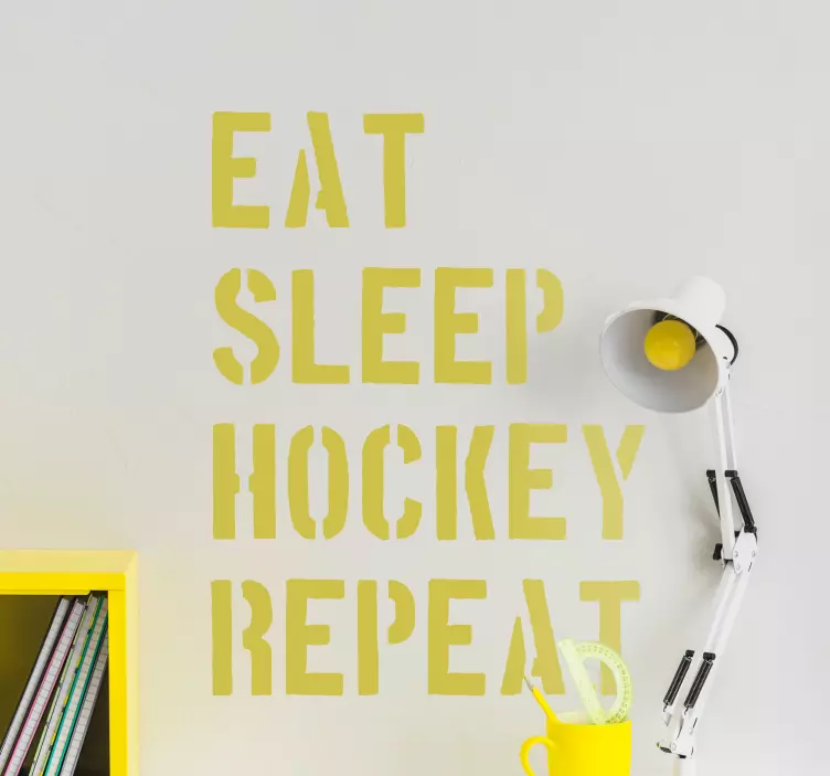 Eat, sleep, hockey, repeat wall sticker - TenStickers