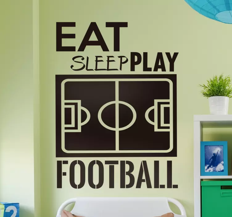 EAT SLEEP PLAY FOOTBALL soccer sticker - TenStickers