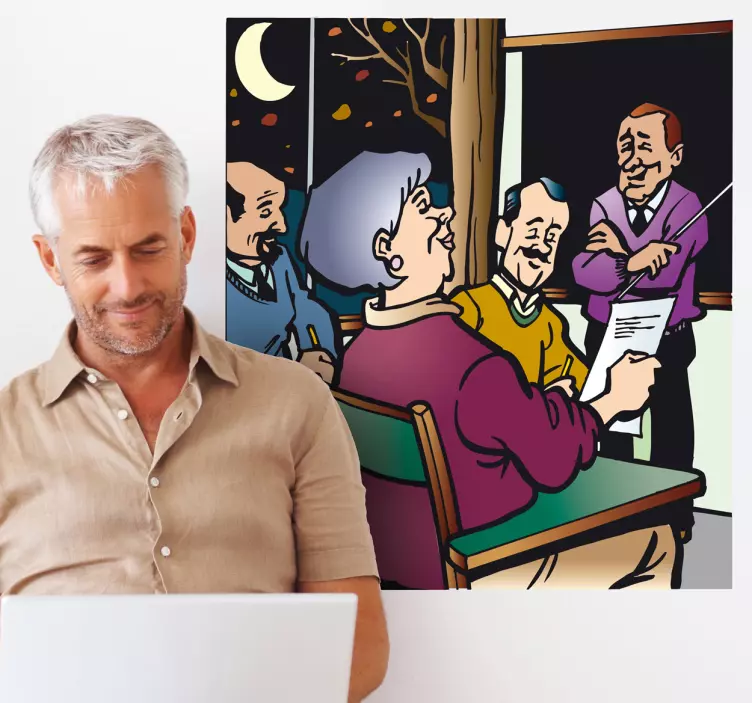 Elderly Classes Decorative Sticker - TenStickers