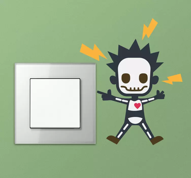 Electric man switch people wall decal - TenStickers