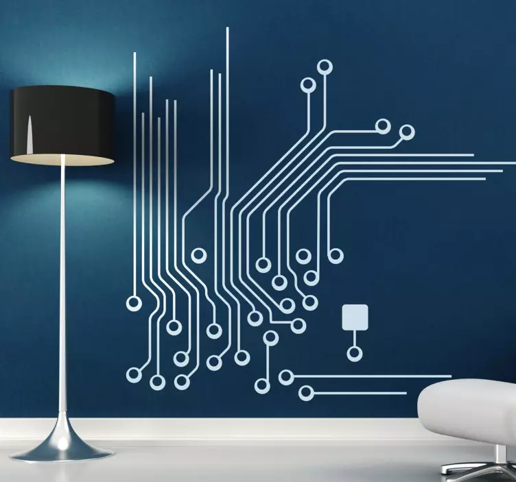 Electronic plate connections office wall decal - TenStickers