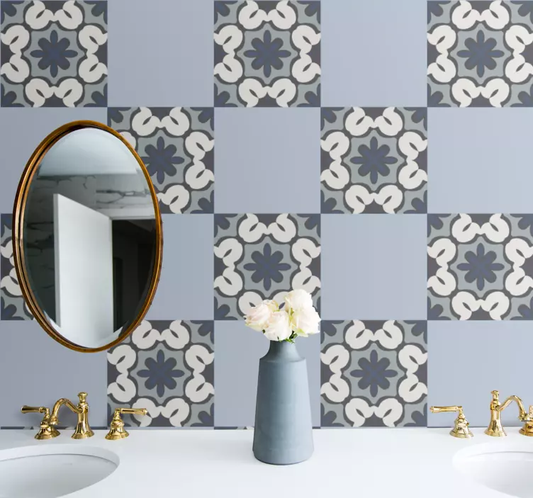 Elegant geometric pattern tile sticker - TenStickers