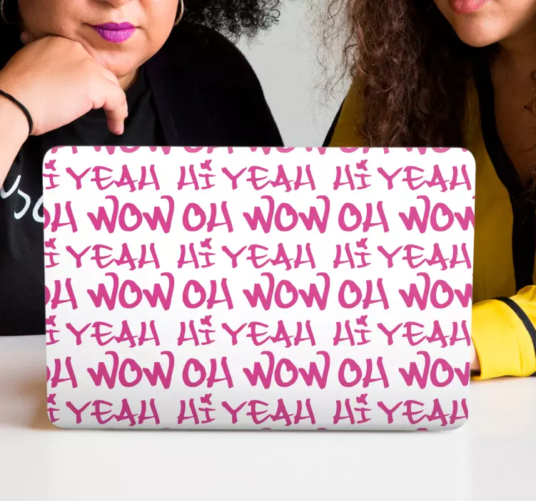 Energetic text expressions laptop skin - TenStickers