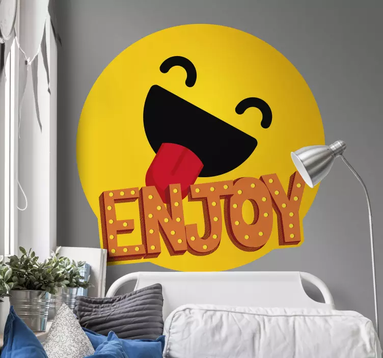 Enjoy text vinyl wall sticker - TenStickers