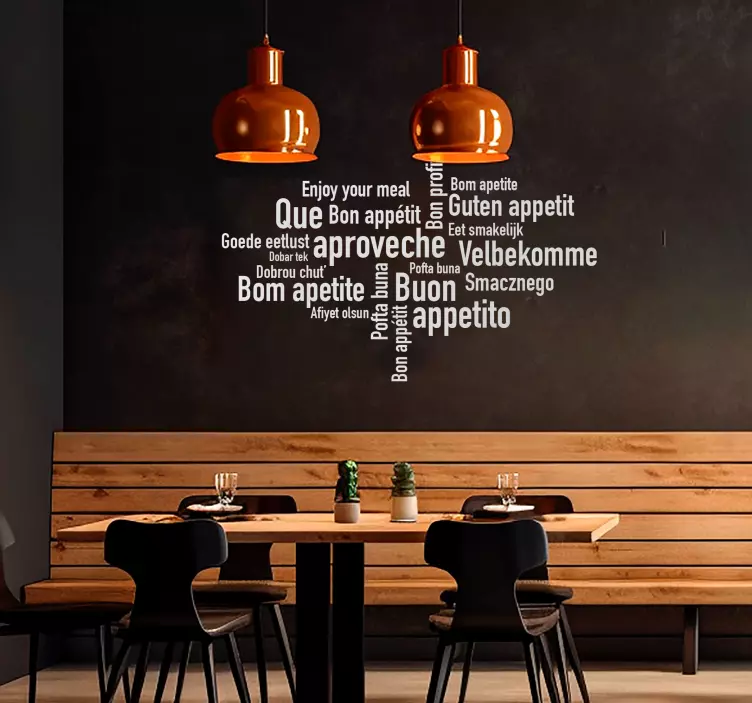 enjoy your meal in languages wall sticker - TenStickers