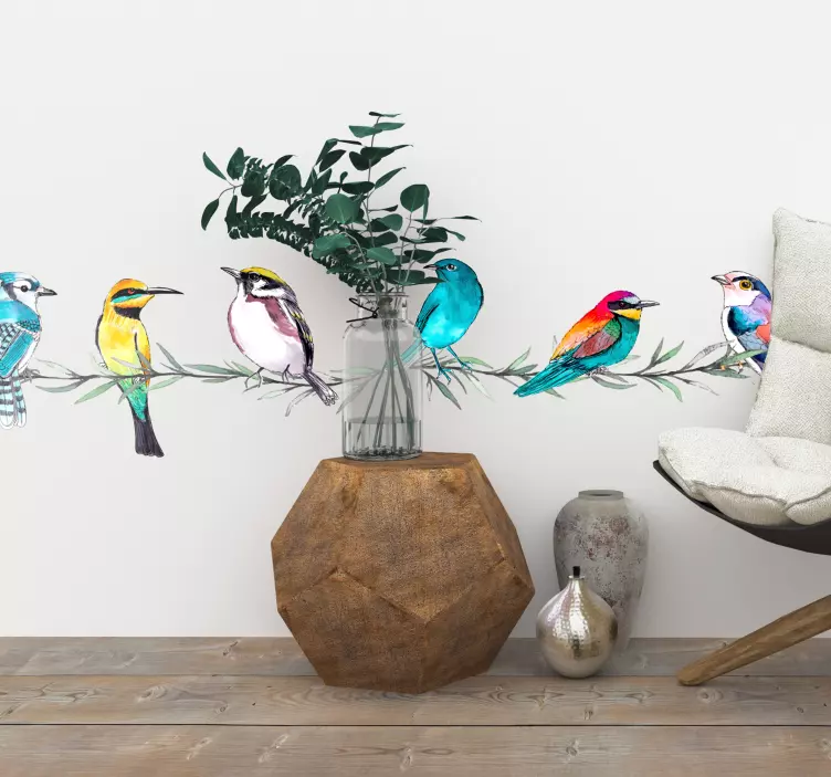 Exotic Birds Wall Sticker - TenStickers
