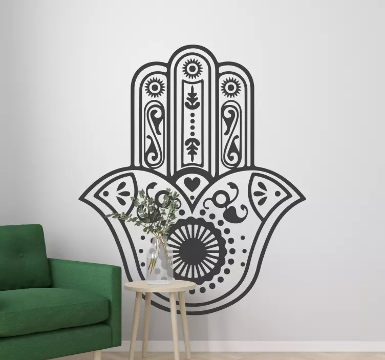 Fatma hand Design  Arab Sticker - TenStickers