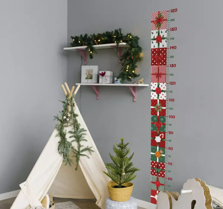 Festive Height Measurement growth chart wall sticker - TenStickers