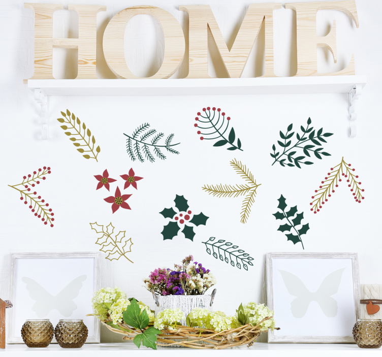 Festive plants Christmas sticker - TenStickers