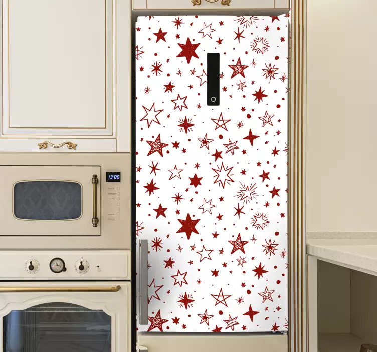 Festive Star Pattern fridge sticker - TenStickers