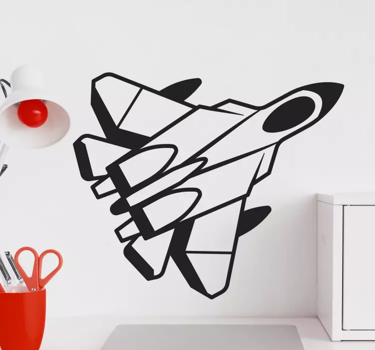 Fighter jet illustration sticker - TenStickers