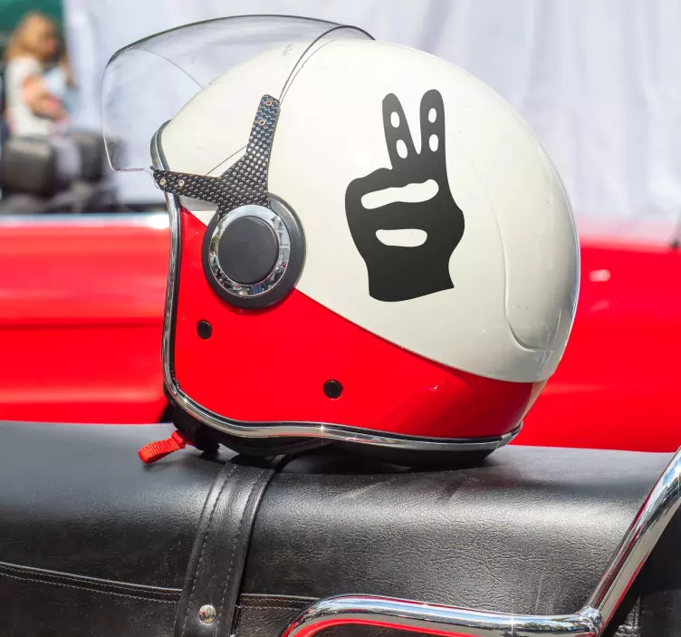 Finger sign motorcycle helmet decal - TenStickers