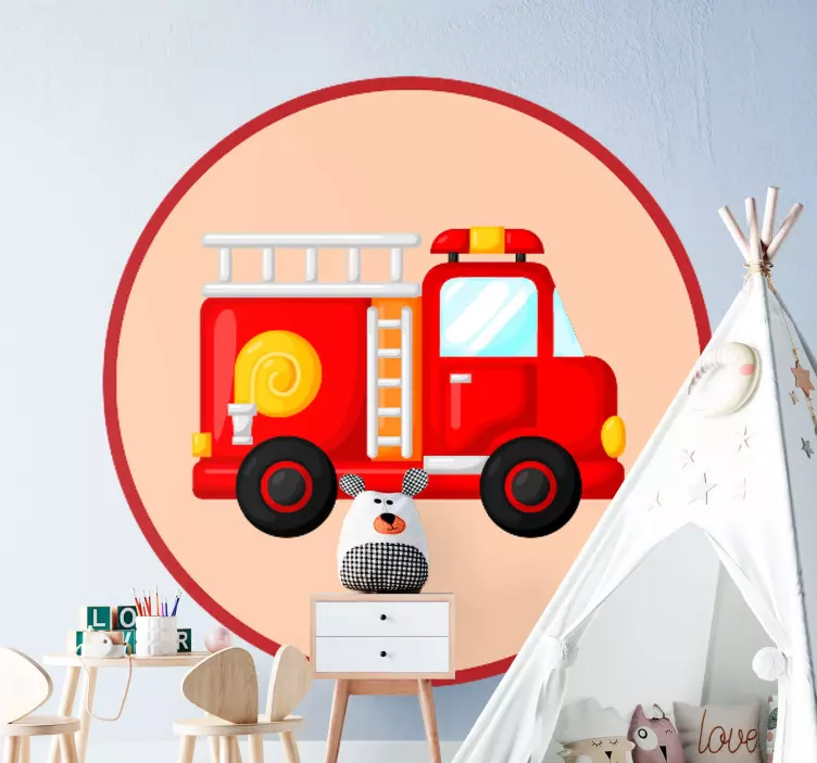 Fire Truck Artwork kid's sticker - TenStickers