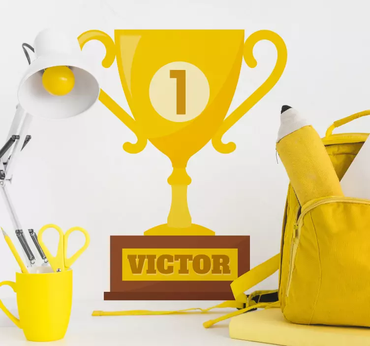 First Place Trophy Personalised Sticker - TenStickers