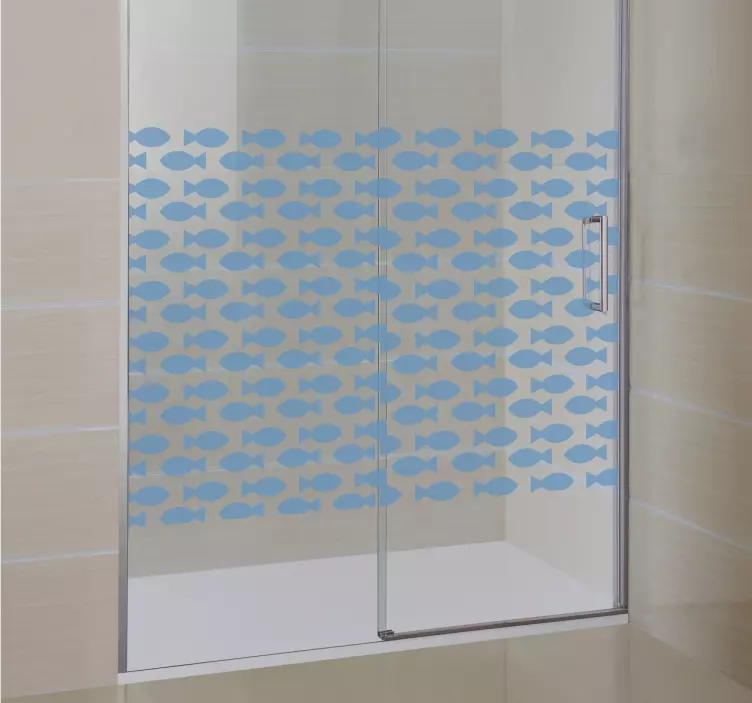 Fish pattern shower screen sticker - TenStickers