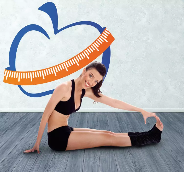 Fitness Apple Measure Wall Sticker - TenStickers