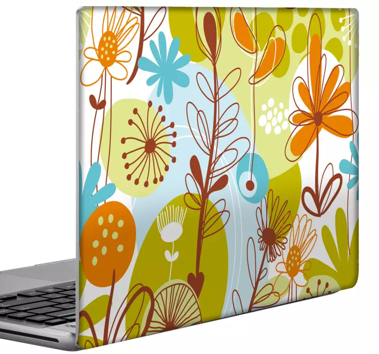 Floral Laptop Sticker - TenStickers