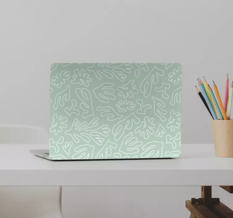 Floral Line Pattern laptop skin - TenStickers