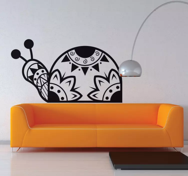 Floral Mono-Colour Snail Sticker - TenStickers