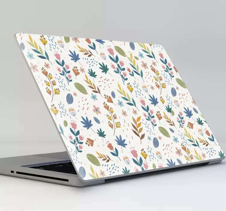 Twig flower pattern laptop sticker - TenStickers