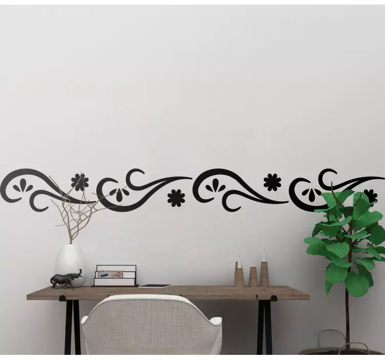 Floral wall design wall border sticker - TenStickers