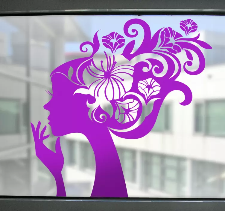 Flower Girl Silhouette Sticker - TenStickers